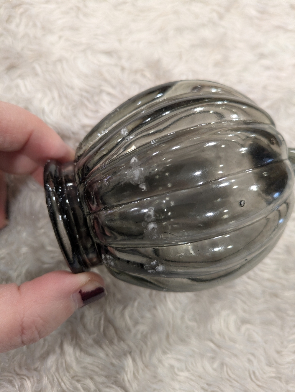 Glass Pumpkin Trio Decorative Accents - Gray, Blue, Brown - Picture 5 of 15